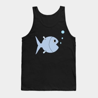 Blue fish doodle drawing Tank Top